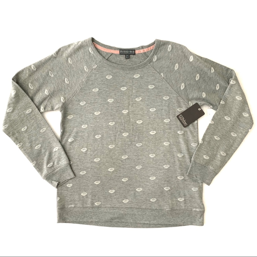 PJ Salvage NWT Amour Lip Long Sleeve Top